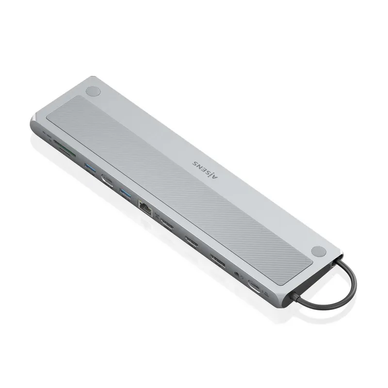 DOCK USBC A 2HDMI DP RJ45 3USBA 2USBC PD TF SD 1Audio GRIS AISENS ASUC-12P020-GR - foto 2