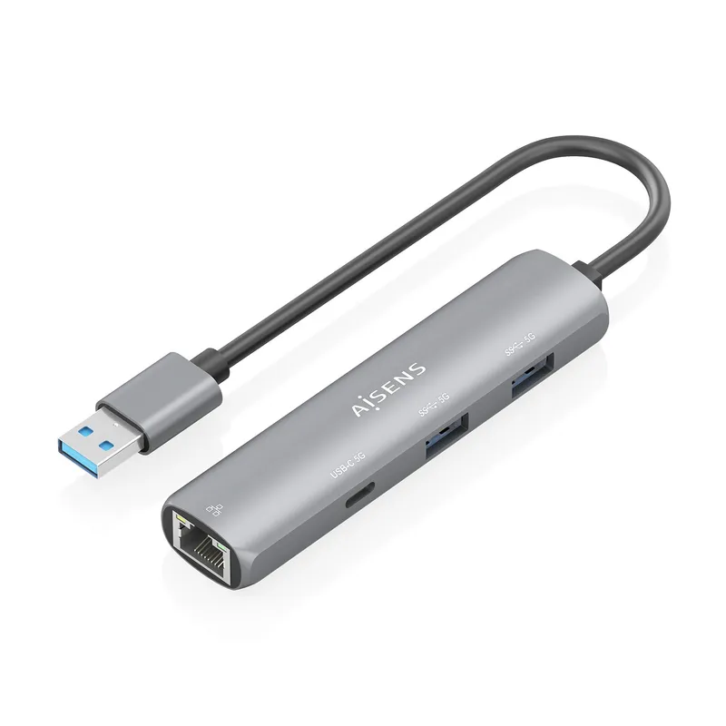 Dock Aisens Usb-a 3.0 A Ethernet Gigabit HUB 1USBC 2USBA Gris 15CM Asuc-4p035-gr - foto 2