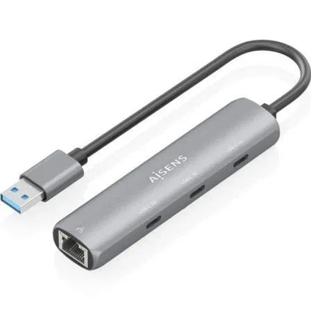Dock Aisens Usb-a 3.0 A Ethernet Gigabit HUB 3 Usb-c Gris 15CM Asuc-4p037-gr