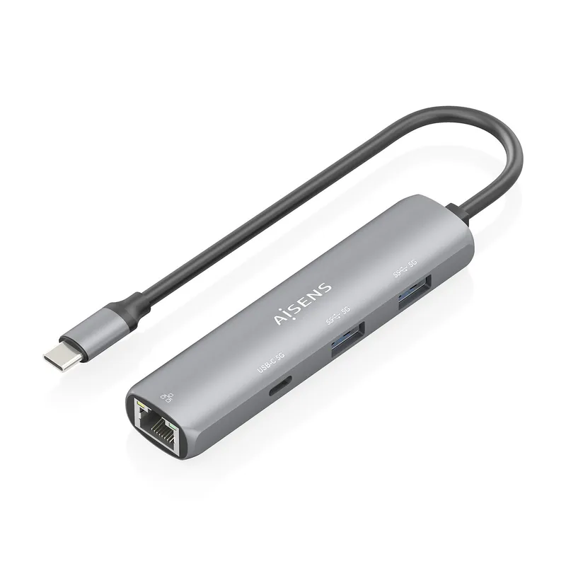 Dock Aisens Usb-c A Ethernet Gigabit HUB 1 Usb-c 2 Usb-a Gris 15CM Asuc-4p039-gr - foto 2