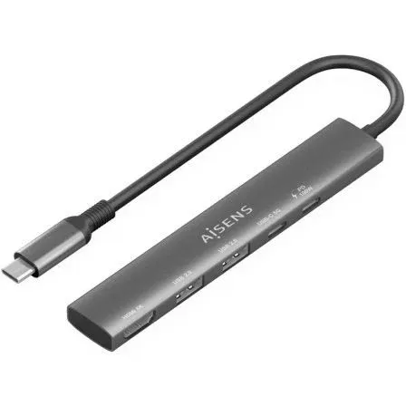 Dock Aisens 5 EN 1 Usb-c A 1HDMI 2usb-a 1usb-c 1usb-c PD Gris 15CM Asuc-5p022-gr