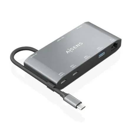 Dock Aisens 8 EN 1 Usb-c A Hdmi-vga-rj45-2usba-2usbc-usbc PD 20CM Asuc-8p010-gr