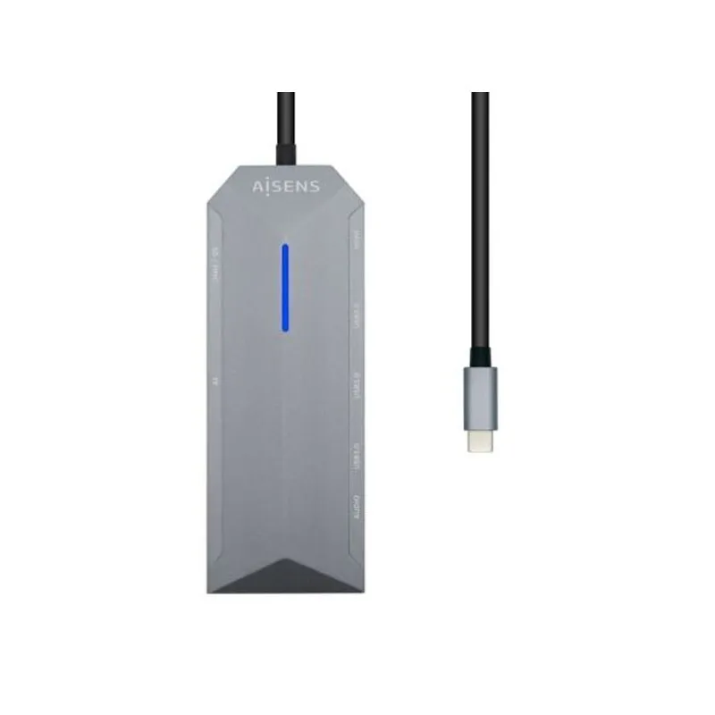 Dock Aisens Usb-c A HDMI Rj45-3xusb-sd-microsd Gris 15CM Asuc-9p001-gr - foto 2