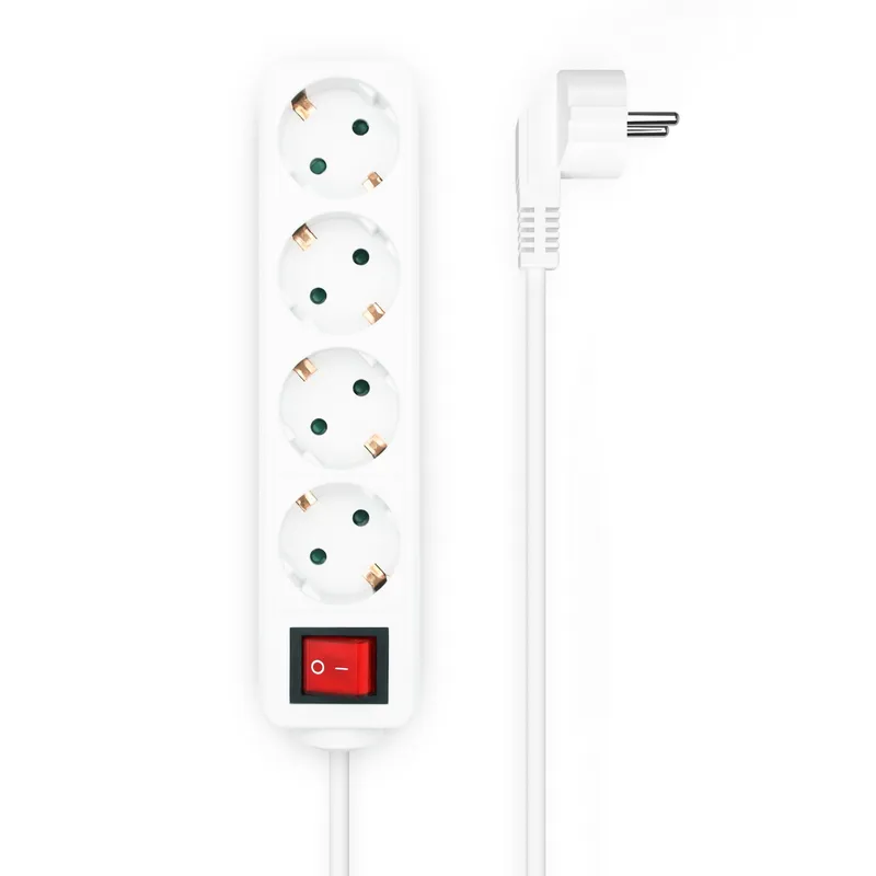 REGLETA 4 SALIDAS CON INTERRUPTOR CABLE 3x1.5MM2 BLANCO 1.4M AISENS A154-0649 - foto 2