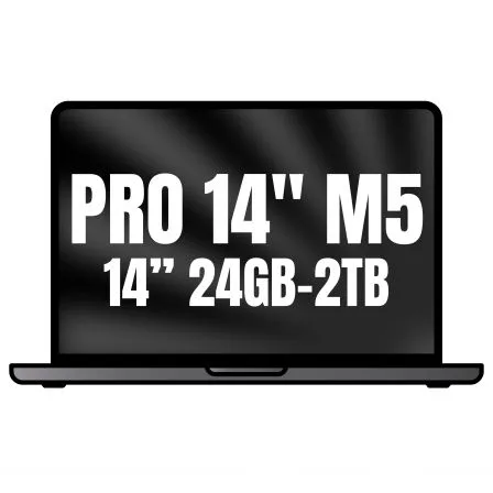 Apple Macbook Pro 14"/ M5 Pro 15-Core CPU/ 24GB/ 2TB Disco Sólido SSD/ 16-Core GPU/ Negro Espacial