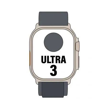 Apple Watch Ultra 3/ GPS/ Cellular/ 49mm/ Caja Titanio Negro/ Correa Loop Alpine Negra S