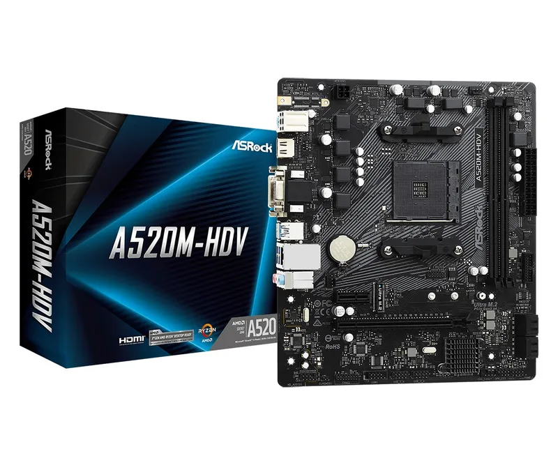 Pb AMD Sam4 Asrock A520m-hdv 2ddr4 4sata3 Usb3.2 M2 HDMI Matx - foto 2