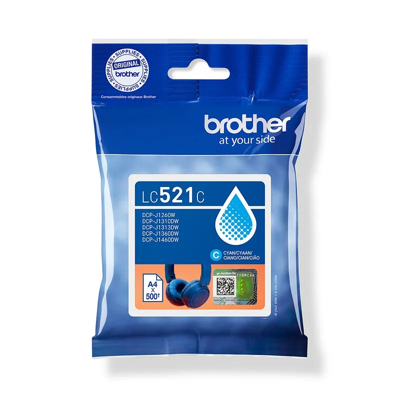 Tinta Brother Lc521c Dcpj11260w Dcp-j1310dw ORI Cyan