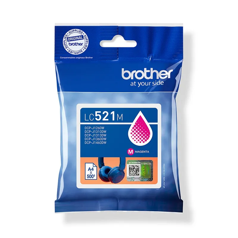 Tinta Brother Lc521m Dcpj11260w Dcp-j1310dw ORI Magenta - foto 2