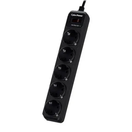 Regleta 5 Salidas Cyberpower Cinterruptor Cprotec 1.8m Negra B0520sc0-de