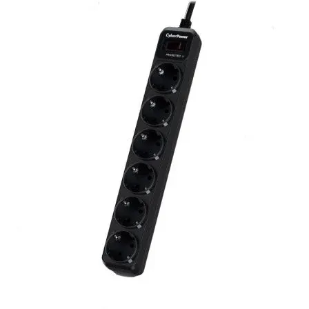 Regleta 6 Salidas Cyberpower Cinterruptor Cprotec 1.8m Negra B0620sc0-de