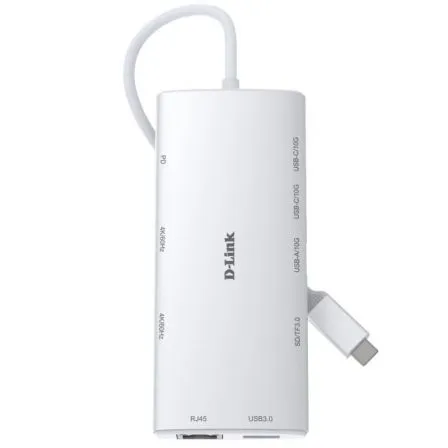 Hub Usb-c D-link 10-in-1 Usb-c HUB 2XHDMI RJ45 2P Usb-c 100W Dup-a01