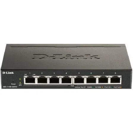 SWITCH D-LINK 8P DGS-1100-08PV2/E 10/100/1000 EASYSMART PoE(64W)