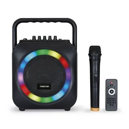 Altavoz Fonestar Portatil Karaoke Micro 35W USB Bluetooth RGB Bateria Box35-led