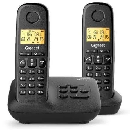 Telefono Fijo Inalambrico Gigaset Basic 100 DUO Negro L36852-h3206-d201