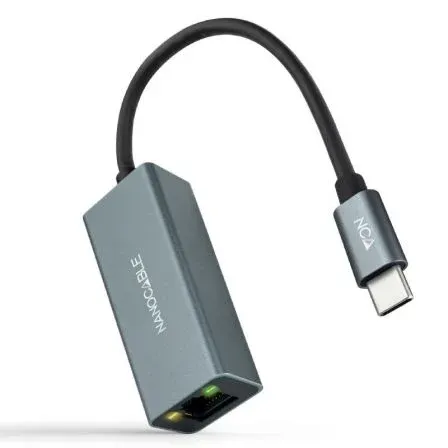 CONVERSOR USB-C ETHERNET GB Mbps GRIS 15 CM NANOCABLE 10.03.0406