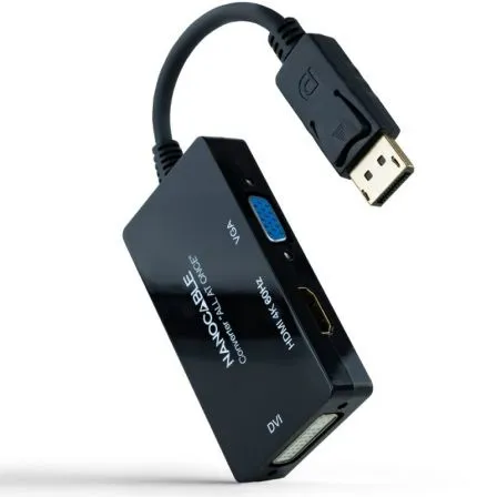 Conversor DP A Hdmi/h-dvi/h-vga/h Negro 25 CM Nanocable 10.16.3301-all
