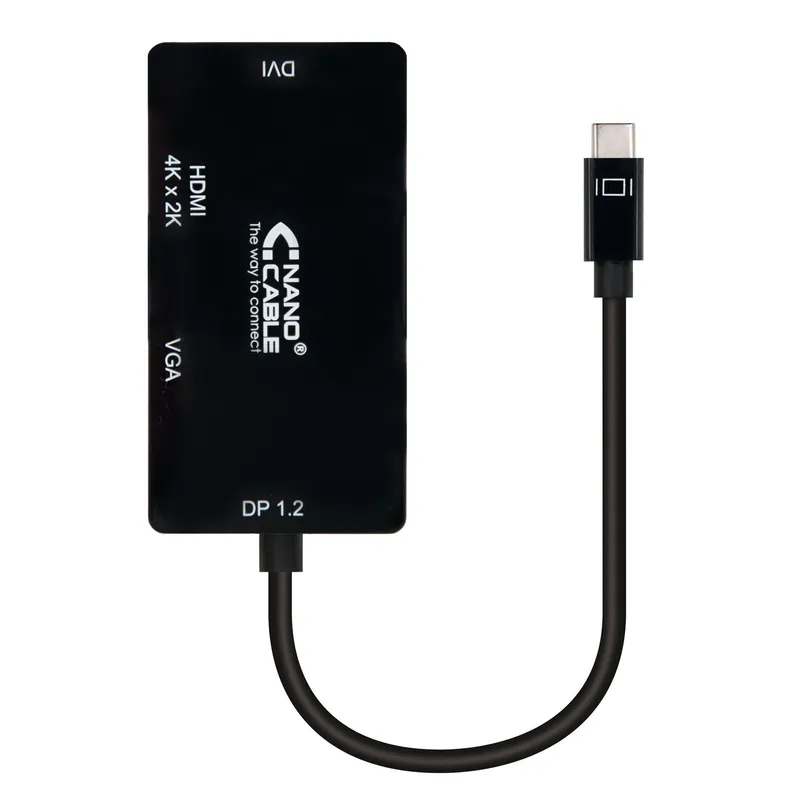 Nanocable Conversor Usb-c Vgadvihdmi 3-1 Usb-cm-vgah-dvih-hdmih 4K 10CM Nanoc 10.16.4301-bk - foto 2