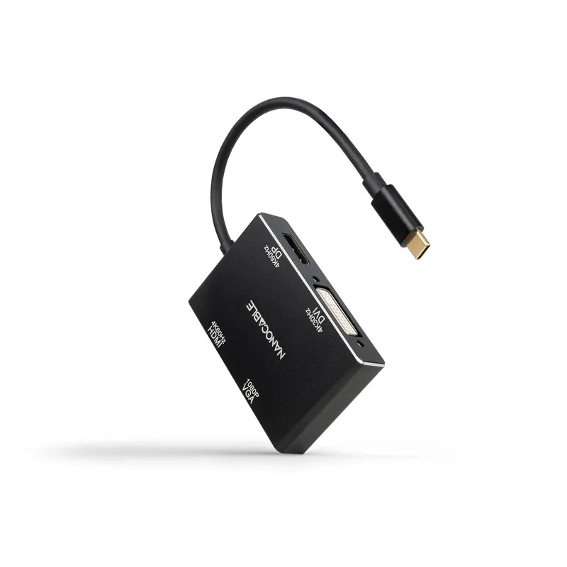 Conversor Usb-c Hdmi/h-dvi/h-dp/h-vga/h 10CM Negro Nanocable 10.16.4307 - foto 2