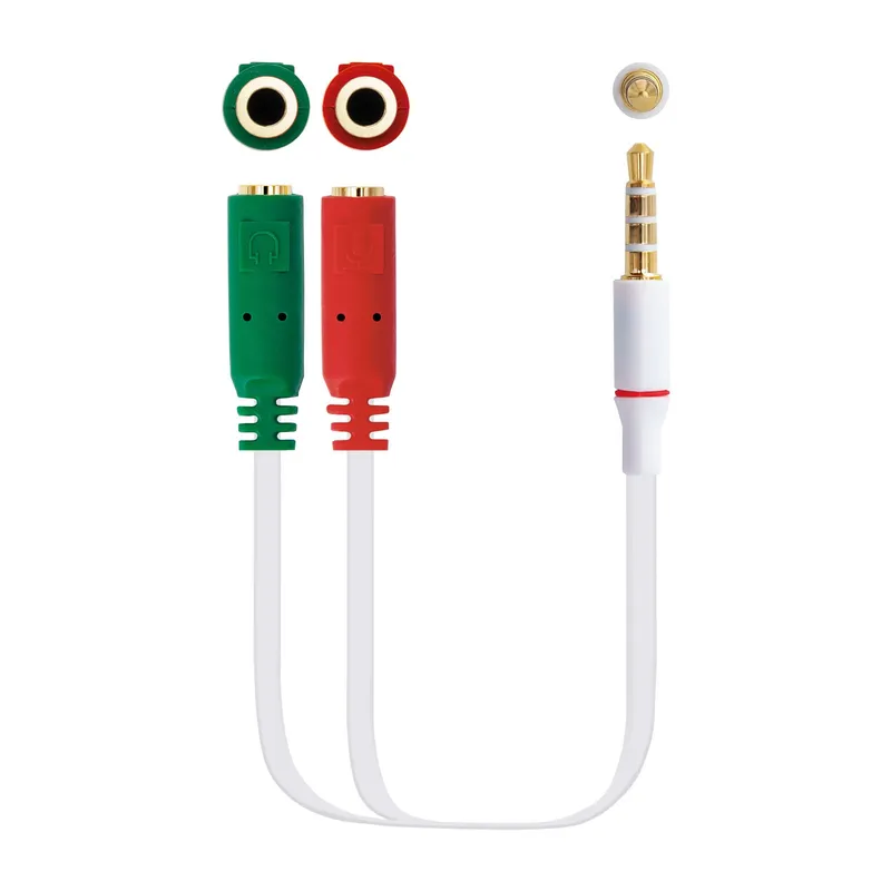 Nanocable Adaptador Audio Jack 3.5m 4 Pin-2xjack 3.5h 3 PIN Blanco 20CM Nanoc 10.24.1201 - foto 2