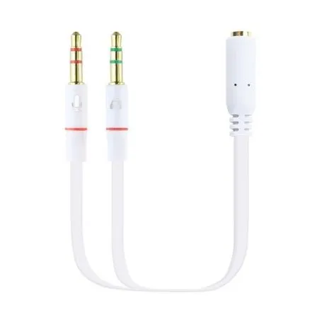Nanocable Adaptador Audio Jack 3.5h 4 Pin-2xjack 3.5m 3 PIN Blanco 20 CM Nanoc 10.24.1203