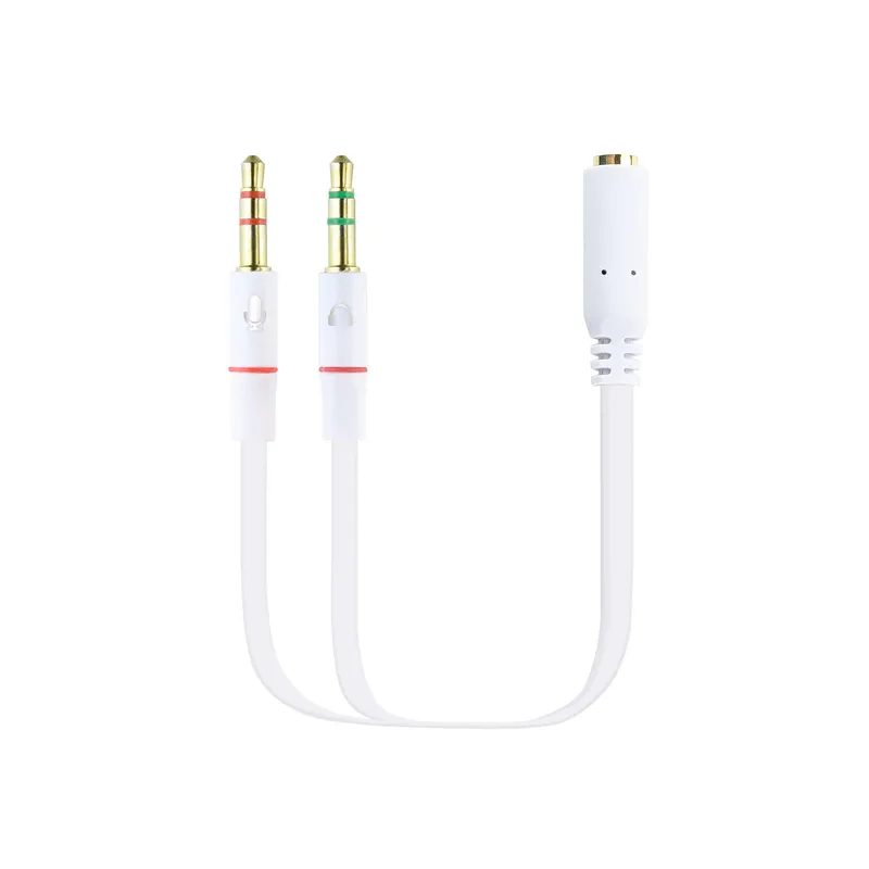 Nanocable Adaptador Audio Jack 3.5h 4 Pin-2xjack 3.5m 3 PIN Blanco 20 CM Nanoc 10.24.1203 - foto 2