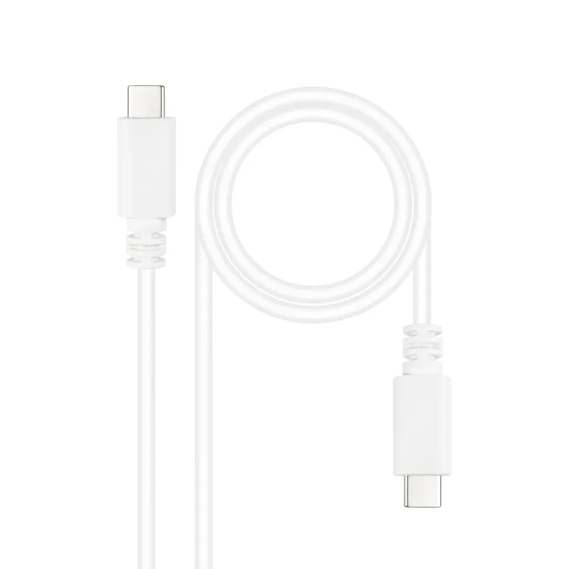Cable Usb-c 2.0 3A Usb-cm-usb-cm 1.5m Nanocable Blanco 10.01.2301-l150-w - foto 2