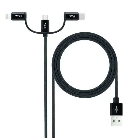 Cable USB 3 EN 1 Usb-a A Usb-c/micro/lightning 1 M Nanocable 10.01.3200