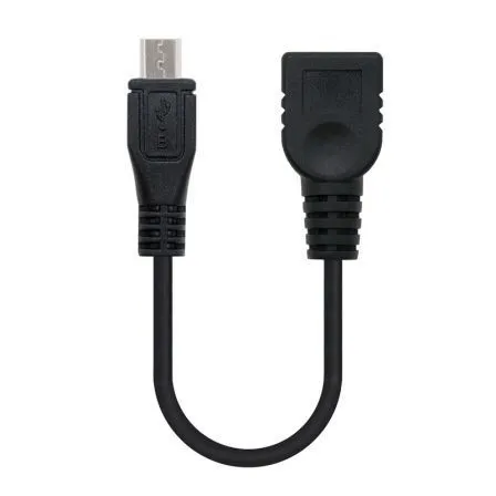 Cable USB 2.0 OTG Tipo Micro Bm-ah Negro 15 CM Nanocable 10.01.3500