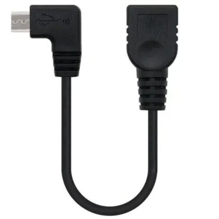 Cable USB 2.0 OTG Acodado Tipo Micro Bm-ah Negro 15 CM Nanocable 10.01.3600