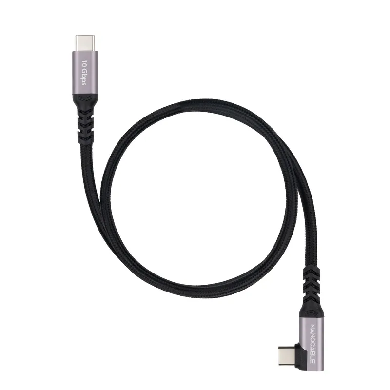 CABLE USB-C ACODADO M/M 3.2 GEN2 100W 4K/60Hz 3 M NANOCABLE 10.01.4703 - foto 2