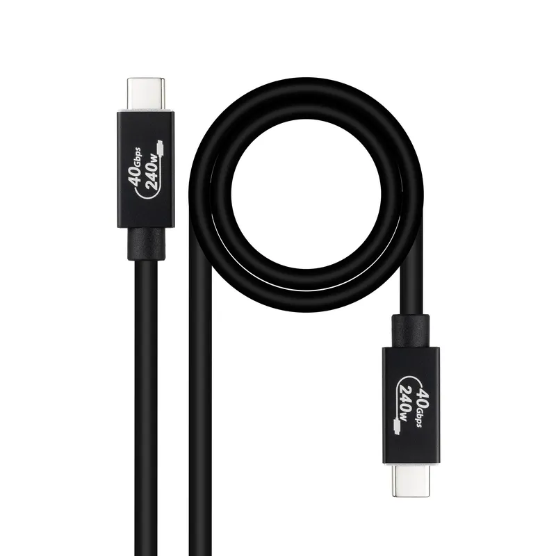 CABLE USB 4 GEN3x2 NANOCABLE 5A USB-CM-USB-CM 240W 40GBPS 1.8M 10.01.5002 - foto 2