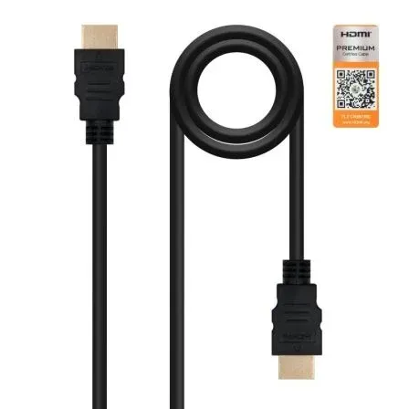 Cable HDMI V2.0 4K 60HZ 18GBPS Am-am Certificado Negro 1.0 M Nanocable 10.15.3601