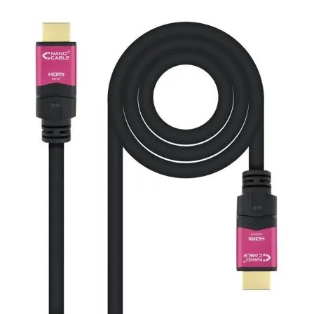 Cable HDMI V2.0 4K 60HZ 18GBPS CON Repetidor Am-am Negro 15M Nanocable 10.15.3715