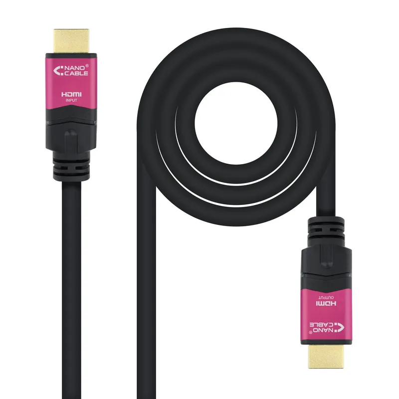 Cable HDMI V2.0 4K 60HZ 18GBPS CON Repetidor Am-am Negro 15M Nanocable 10.15.3715 - foto 2