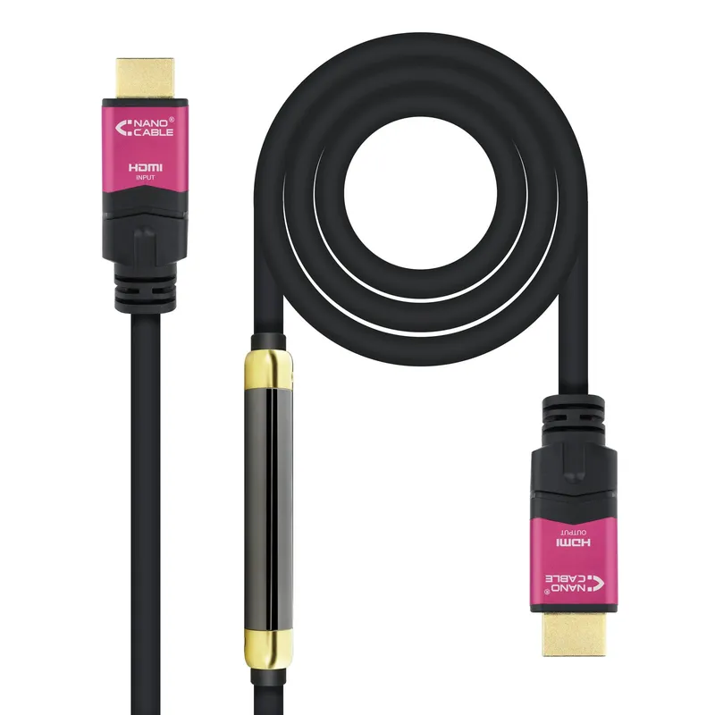 Cable HDMI V2.0 4K 60HZ 18GBPS CON Repetidor Am-am Negro 25M Nanocable 10.15.3725 - foto 2