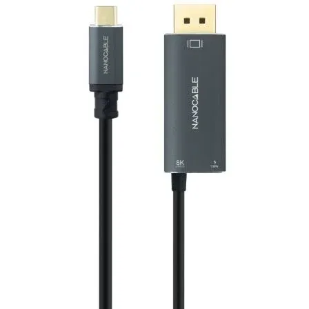 Cable Conversor Usb-c-m A DP V1.4 8k60hz Usb-c Pd100w 1.8m Nanocable 10.15.5012
