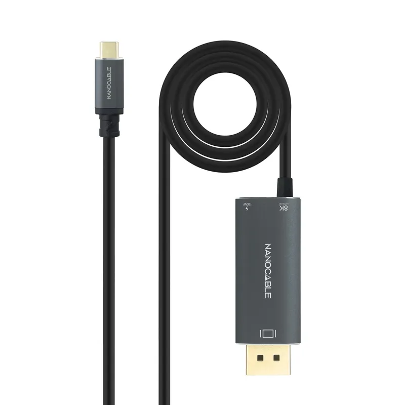 Cable Conversor Usb-c-m A DP V1.4 8k60hz Usb-c Pd100w 1.8m Nanocable 10.15.5012 - foto 2