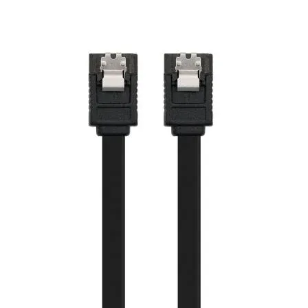 Cable SATA III Datos 6G Anclajes Negro 0.5 M Nanocable 10.18.1001-bk