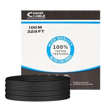 Cable RED RJ45 Cat.5e UTP Rigido Awg24 Exterior 100 M Nanocable 10.20302-ext-bk