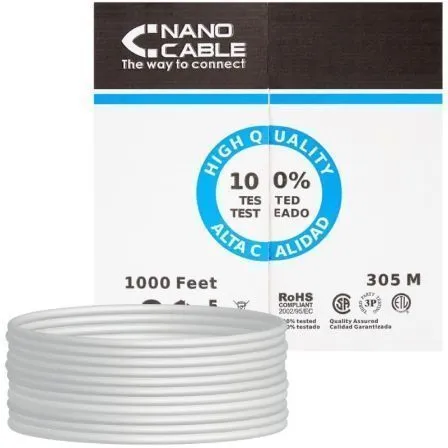Cable RED RJ45 Cat.5e UTP Flexible Awg24 305 M Nanocable 10.20.0304-flex