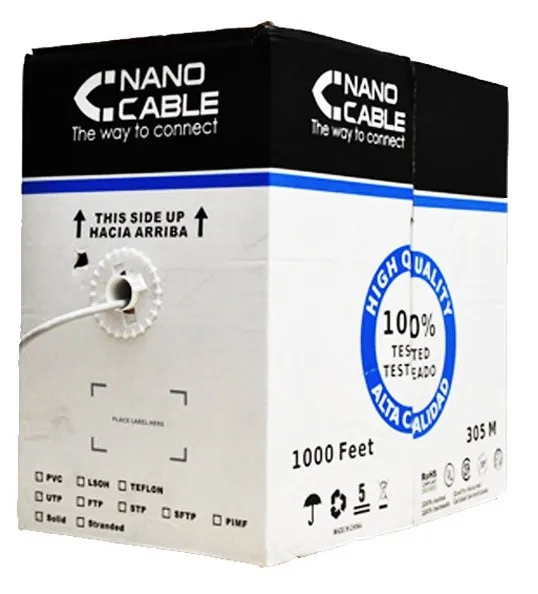 Cable RED RJ45 Cat.5e UTP Flexible Awg24 305 M Nanocable 10.20.0304-flex - foto 2