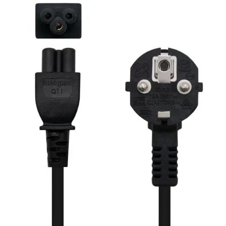 CABLE Alimentación. TREBOL CEE7 ACODADO/M-C5/H 2 M 10.22.0302-L200 NANOCABLE
