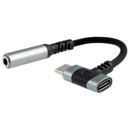 Cable Adaptador DE Usb-cm A Jack 3.5+usb/h 3A Negro 10CM Nanocable 10.24.1207