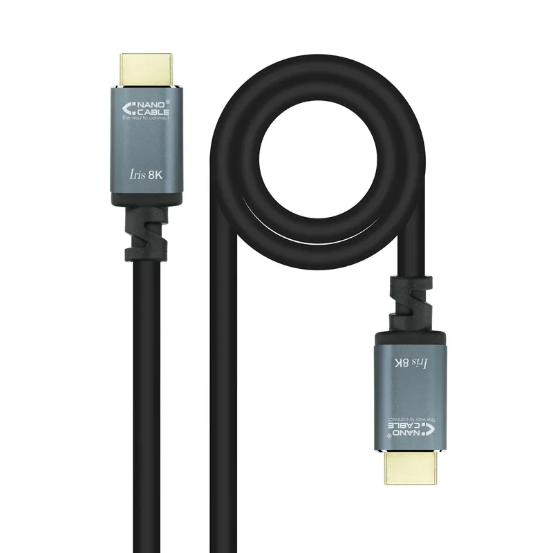 Cable HDMI 2.1 Iris 8K A/m-a/m Negro 3.0m Nanocable 10.15.8003 - foto 2
