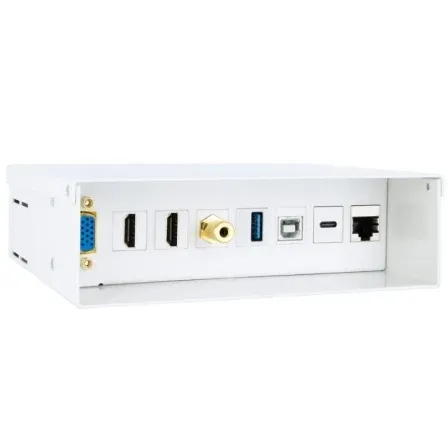 Caja Conexiones Vga2hdmi Jack Usb-c Usb-b Usb-a RJ45 Blanco Nanocable 10.35.0004