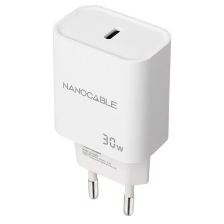 Cargador Usb-c PD 30W Blanco Nanocable 10.10.2009
