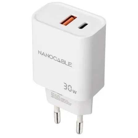 Cargador Usb-c/pd + Usb-a/qc 30W Blanco Nanocable 10.10.2011