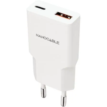 Cargador Usb-c/pd + Usb-a/qc 20W Blanco Nanocable 10.10.2022