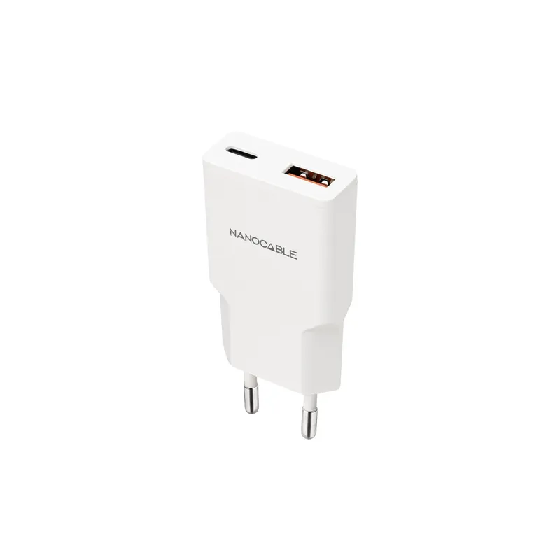 Cargador Usb-c/pd + Usb-a/qc 20W Blanco Nanocable 10.10.2022 - foto 2
